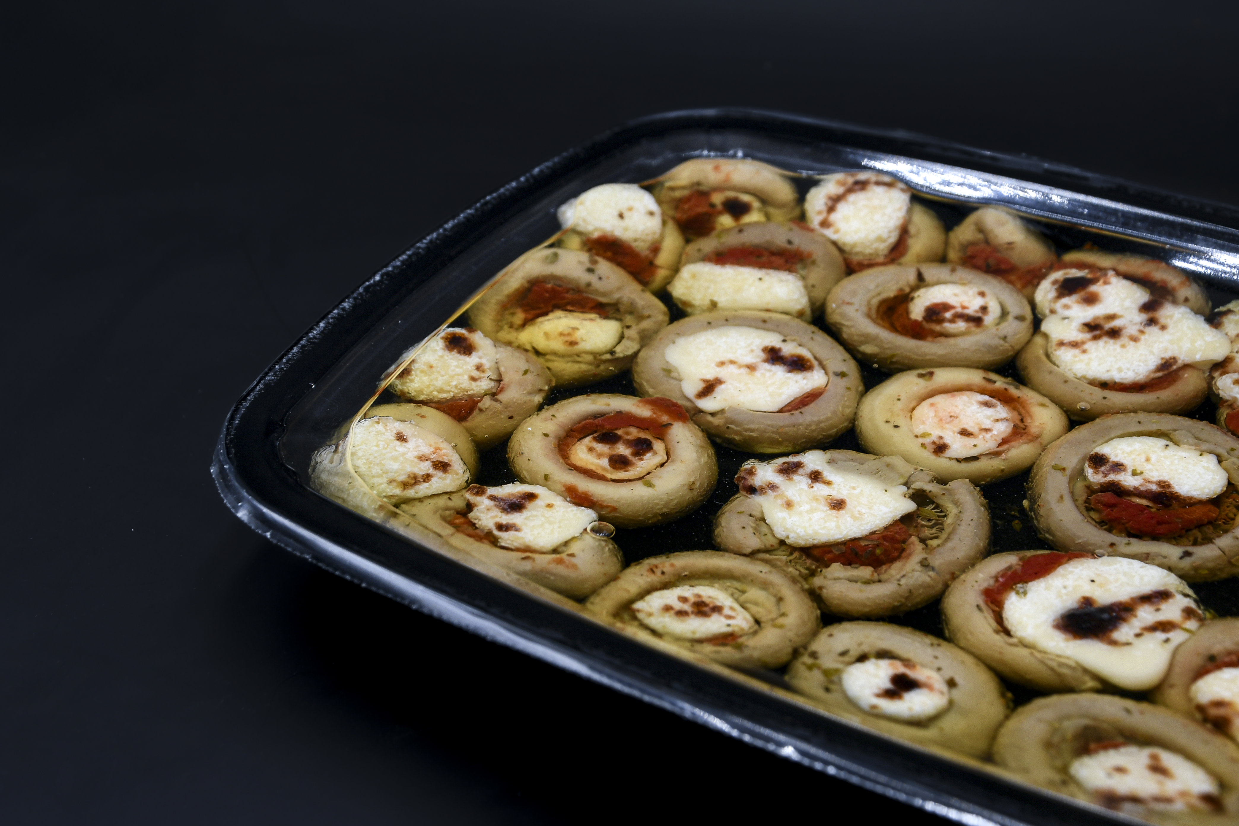 Petits champignons farcis mozzarella